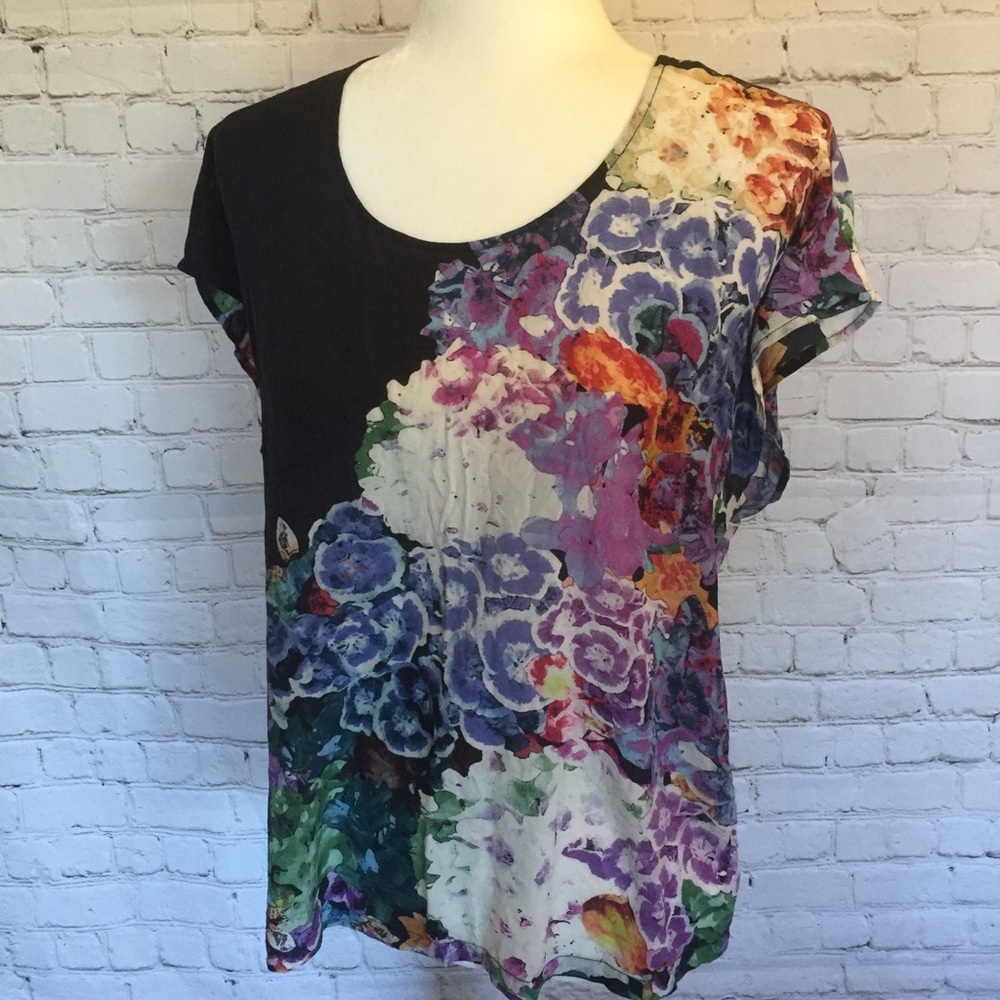 Maeve by Anthropologie Floral Silk Blouse